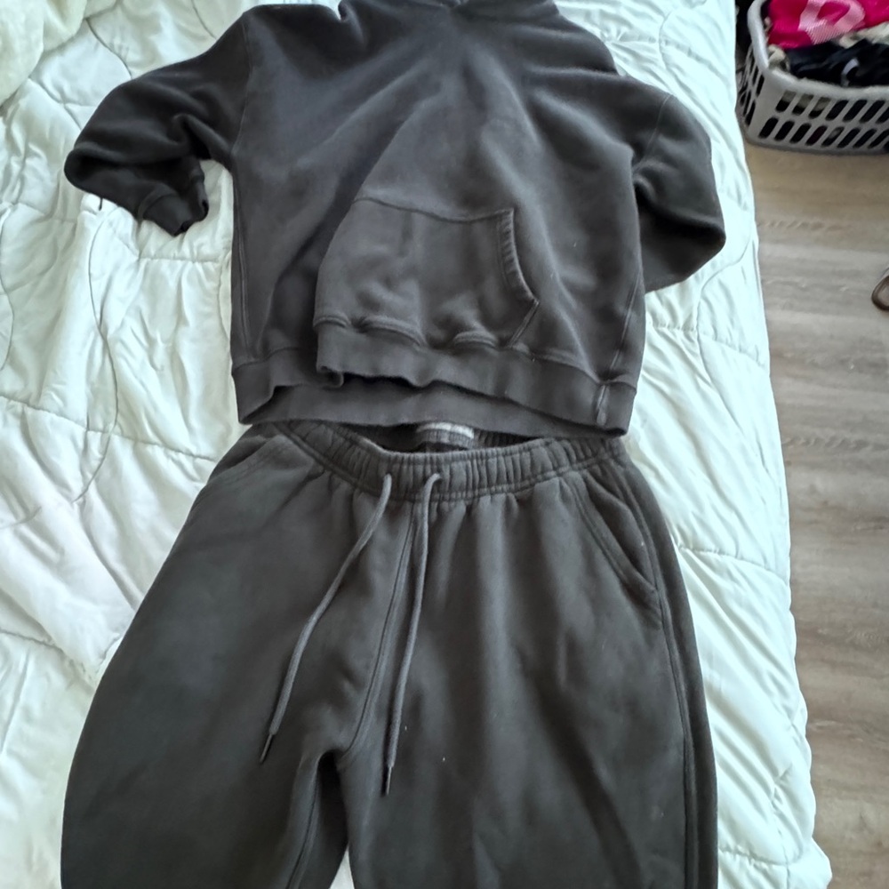 Abercrombie & Fitch Matching Set Hoodie/Pants Black